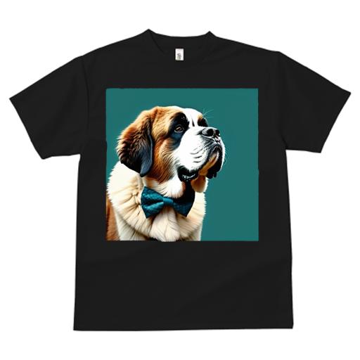 Tシャツ レディース 犬ファン 半袖 春夏 犬柄 プリント カジュアル かわいい 人間用 フィットネス ダンス 蝶ネクタイ セントバーナード