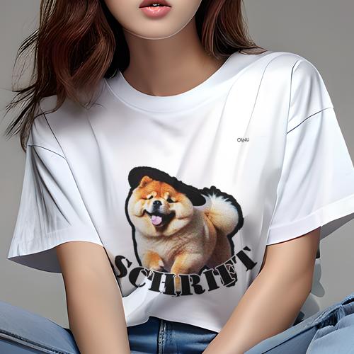 Tシャツ レディース 犬ファン 半袖 春夏 犬柄 プリント カジュアル かわいい 人間用 フィットネス ダンス 帽子 チャウチャウ