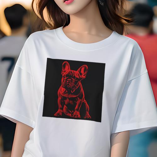 Tシャツ レディース 犬ファン 半袖 春夏 犬柄 プリント カジュアル かわいい 人間用 フィットネス ダンス フレンチブルドッグ