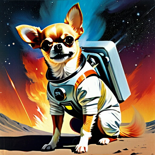 宇宙 チワワ 宇宙服 惑星 スペースシャトル クッションカバー 45×45cm アニマル柄 おしゃれ 可愛い クッション本体付き 正方形 犬ファン
