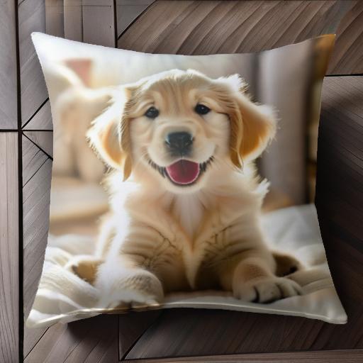 ゴールデンレトリバー クッションカバー 45×45cm アニマル柄 おしゃれ 可愛い クッション本体付き 正方..