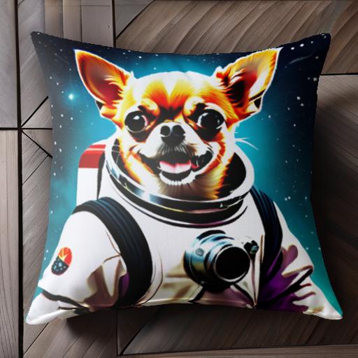 宇宙服 チワワ 宇宙 クッションカバー 45×45cm アニマル柄 おしゃれ 可愛い クッション本体付き 正方形..