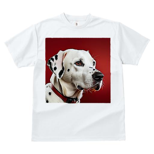 Tシャツ レディース 犬ファン 半袖 春夏 犬柄 プリント カジュアル かわいい 人間用 フィットネス ダンス 犬 ダルメシアン ペット 動物 赤い背景