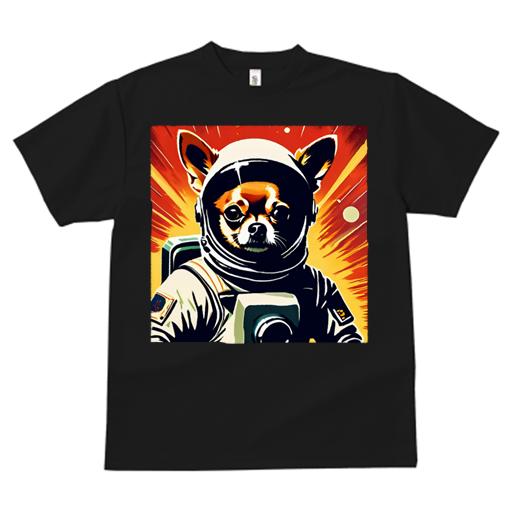Tシャツ レディース 犬ファン 半袖 春夏 犬柄 プリント カジュアル かわいい 人間用 フィットネス ダンス 宇宙飛行士 チワワ 宇宙服 スペース 宇宙