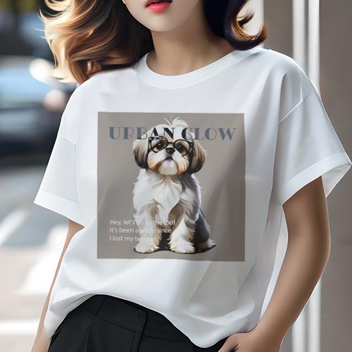 Tシャツ レディース 犬ファン 半袖 春夏 犬柄 プリント カジュアル かわいい 人間用 フィットネス ダンス メガネ シーズー かわいい おしゃれ Tシャツ レディース 犬ファン 半袖 春夏 犬柄 プリント カジュアル かわいい 人間用 フィットネス ダンス メガネ シーズー かわいい おしゃれ