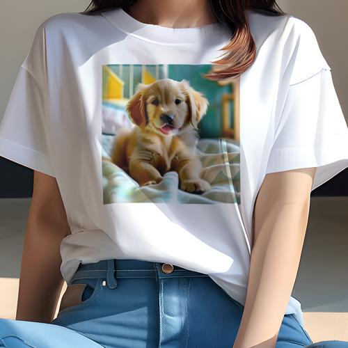 Tシャツ レディース 犬ファン 半袖 春夏 犬柄 プリント カジュアル かわいい 人間用 フィットネス ダン..
