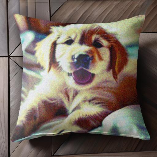 ゴールデンレトリバー クッションカバー 45×45cm アニマル柄 おしゃれ 可愛い クッション本体付き 正方..