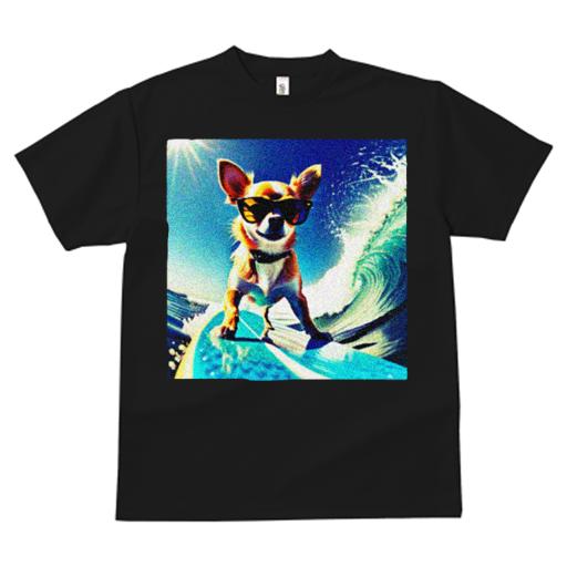 Tシャツ メンズ キッズ 犬ファン 半袖 春夏 犬柄 プリント カジュアル かわいい 人間用 フィットネス ダンス サーフィン チワワ 波 サングラス 夏