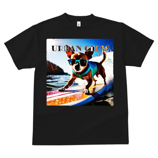 Tシャツ レディース 犬ファン 半袖 春夏 犬柄 プリント カジュアル かわいい 人間用 フィットネス ダンス サーフィン チワワ サングラス 波 夏 海