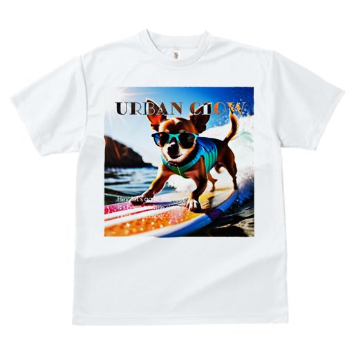 Tシャツ レディース 犬ファン 半袖 春夏 犬柄 プリント カジュアル かわいい 人間用 フィットネス ダンス サーフィン チワワ サングラス 波 夏 海