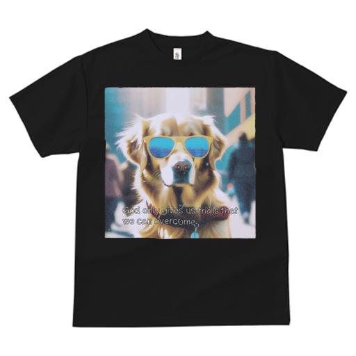 Tシャツ レディース 犬ファン 半袖 春夏 犬柄 プリント カジュアル かわいい 人間用 フィットネス ダンス サングラス ゴールデンレトリバー
