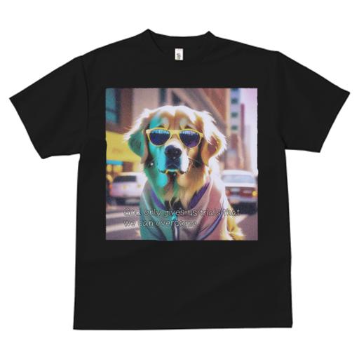 Tシャツ レディース 犬ファン 半袖 春夏 犬柄 プリント カジュアル かわいい 人間用 フィットネス ダンス サングラス ゴールデンレトリバー 車