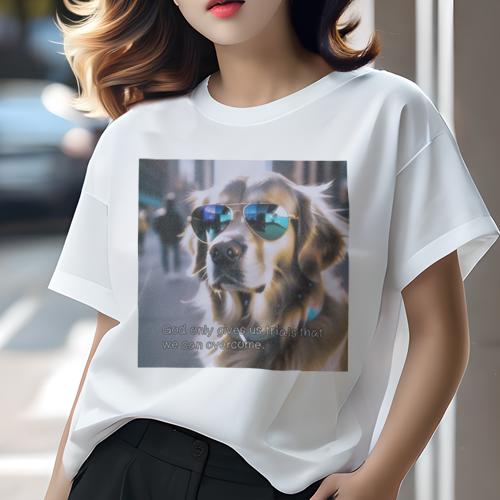 Tシャツ レディース 犬ファン 半袖 春夏 犬柄 プリント カジュアル かわいい 人間用 フィットネス ダンス サングラス ゴールデンレトリバー Tシャツ レディース 犬ファン 半袖 春夏 犬柄 プリント カジュアル かわいい 人間用 フィットネス ダンス サングラス ゴールデンレトリバー