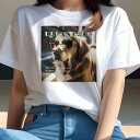 Tシャツ レディース 犬ファン 半袖 春夏 犬柄 プリント カジュアル かわいい 人間用 フィットネス ダンス サングラス ゴールデンレトリバー クール ストリートファッション 都会