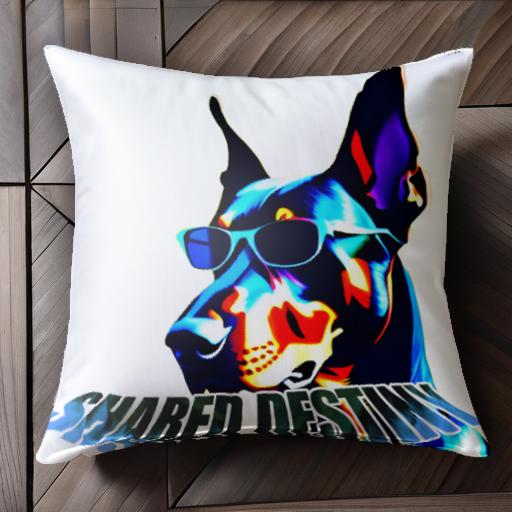 サングラス ドーベルマン クッションカバー 45×45cm アニマル柄 おしゃれ 可愛い クッション本体付き 正方形 犬ファン
