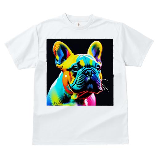Tシャツ レディース 犬ファン 半袖 春夏 犬柄 プリント カジュアル かわいい 人間用 フィットネス ダンス カラフル フレンチブルドッグ アート