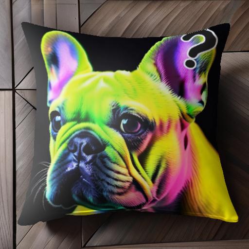 フレンチブルドッグ クッションカバー 45×45cm アニマル柄 おしゃれ 可愛い クッション本体付き 正方形 犬ファン