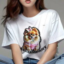 Tシャツ レディース 犬ファン 半袖 春夏 犬柄 プリント カジュアル かわいい 人間用 フィットネス ダンス リボン ポメラニアン ワンピース