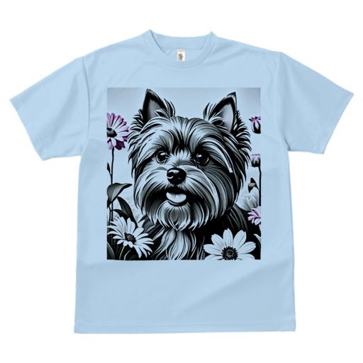 Tシャツ メンズ キッズ 犬ファン 半袖 春夏 犬柄 プリント カジュアル かわいい 人間用 フィットネス ダンス 花 ヨークシャーテリア
