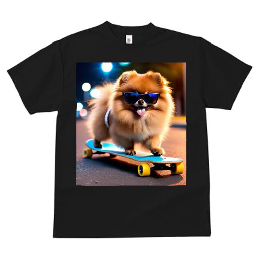Tシャツ レディース 犬ファン 半袖 春夏 犬柄 プリント カジュアル かわいい 人間用 フィットネス ダンス スケートボード ポメラニアン サングラス