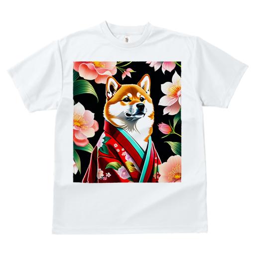 Tシャツ レディース 犬ファン 半袖 春夏 犬柄 プリント カジュアル かわいい 人間用 フィットネス ダンス 花 柴犬 着物