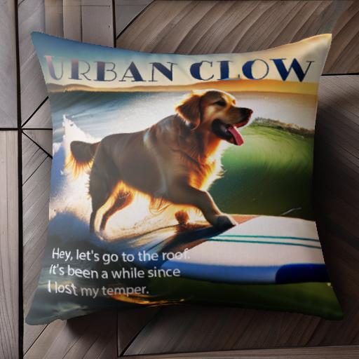 サーフィン ゴールデンレトリバー 波 海 太陽 夏 クッションカバー 45×45cm アニマル柄 おしゃれ 可愛い クッション本体付き 正方形 犬ファン