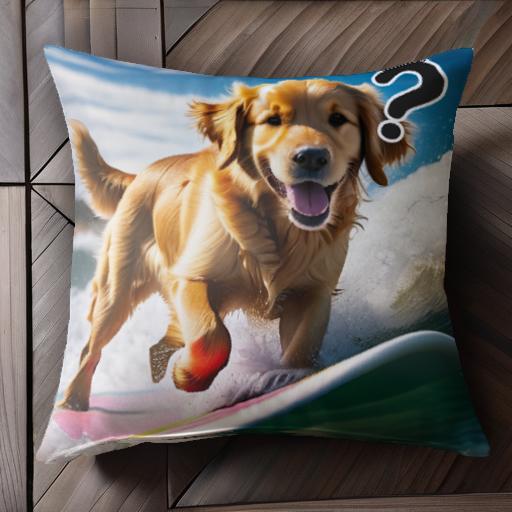 サーフィン ゴールデンレトリバー 海 波 クッションカバー 45×45cm アニマル柄 おしゃれ 可愛い クッシ..