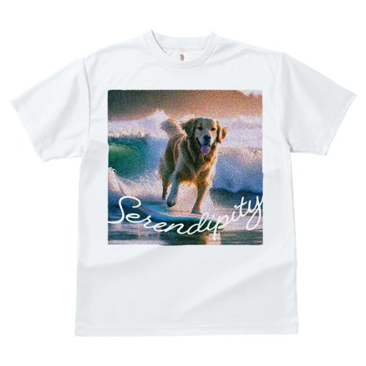 Tシャツ メンズ キッズ 犬ファン 半袖 春夏 犬柄 プリント カジュアル かわいい 人間用 フィットネス ダンス 波 ゴールデンレトリバー サーフィン