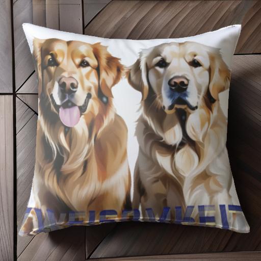 ゴールデンレトリバー クッションカバー 45×45cm アニマル柄 おしゃれ 可愛い クッション本体付き 正方..