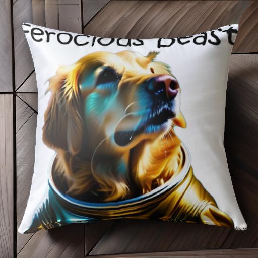 宇宙服 ゴールデンレトリバー クッションカバー 45×45cm アニマル柄 おしゃれ 可愛い クッション本体付..