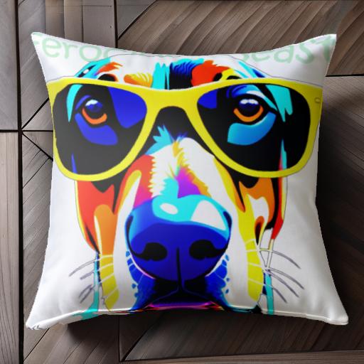 サングラス ブラッドハウンド クッションカバー 45×45cm アニマル柄 おしゃれ 可愛い クッション本体付き 正方形 犬ファン