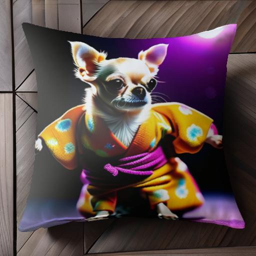 着物 チワワ 和風 日本 ドッグウェア クッションカバー 45×45cm アニマル柄 おしゃれ 可愛い クッショ..