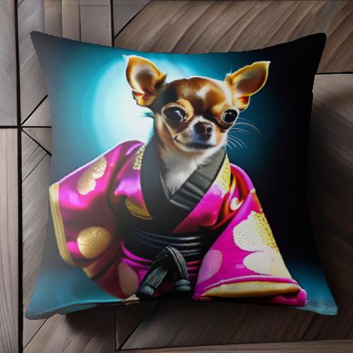 着物 チワワ 和風 ドッグウェア クッションカバー 45×45cm アニマル柄 おしゃれ 可愛い クッション本体..