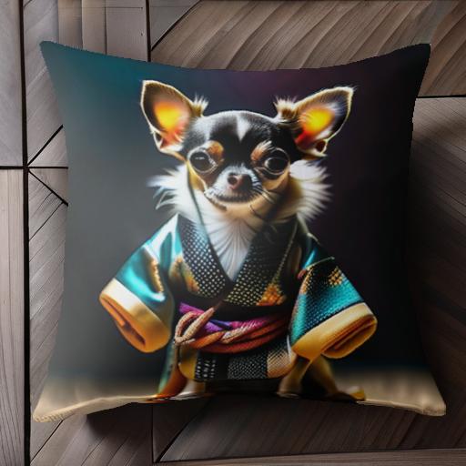 着物 チワワ 和風 ドッグウェア クッションカバー 45×45cm アニマル柄 おしゃれ 可愛い クッション本体..