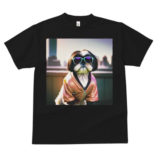 Tシャツ メンズ キッズ 犬ファン 半袖 春夏 犬柄 プリント カジュアル かわいい 人間用 フィットネス ダンス サングラス シーズー ジャケット