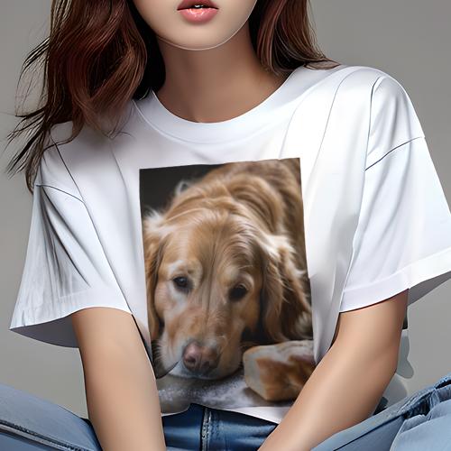 Tシャツ レディース 犬ファン 半袖 春夏 犬柄 プリント カジュアル かわいい 人間用 フィットネス ダン..