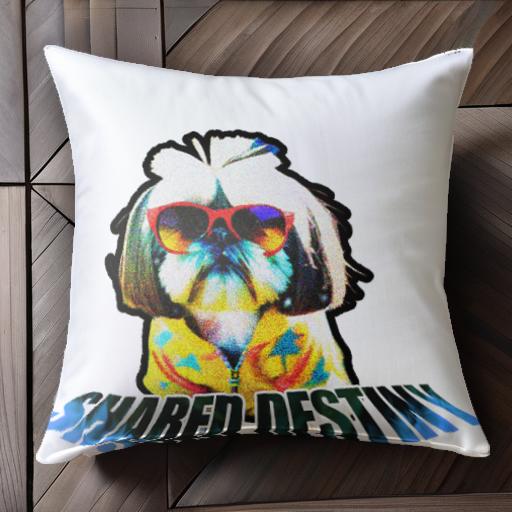 サングラス シーズー アロハシャツ クッションカバー 45×45cm アニマル柄 おしゃれ 可愛い クッション..