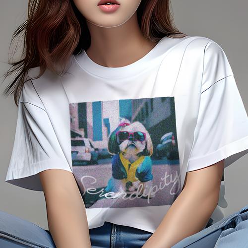 Tシャツ レディース 犬ファン 半袖 春夏 犬柄 プリント カジュアル かわいい 人間用 フィットネス ダンス サングラス シーズー 服 Tシャツ レディース 犬ファン 半袖 春夏 犬柄 プリント カジュアル かわいい 人間用 フィットネス ダンス サングラス シーズー 服