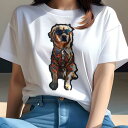 Tシャツ レディース 犬ファン 半袖 春夏 犬柄 プリント カジュアル かわいい 人間用 フィットネス ダンス アロハシャツ ゴールデンレトリバー サングラス(4)