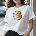 Tシャツ レディース 犬ファン 半袖 春夏 犬柄 プリント カジュアル かわいい 人間用 フィットネス ダンス かわいい ハムスター 動物 ペット げっ歯類(4)