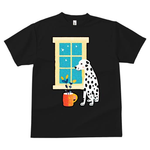 Tシャツ レディース 犬ファン 半袖 春夏 犬柄 プリント カジュアル かわいい 人間用 フィットネス ダンス 窓 ダルメシアン 星 植物 カップ