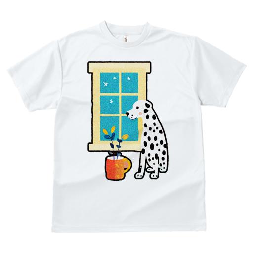 Tシャツ レディース 犬ファン 半袖 春夏 犬柄 プリント カジュアル かわいい 人間用 フィットネス ダンス 窓 ダルメシアン 星 植物 カップ