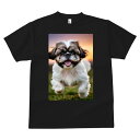 Tシャツ メンズ キッズ 犬ファン 半袖 春夏 犬柄 プリント カジュアル かわいい 人間用 フィットネス ダンス シーズー 犬 ペット 動物