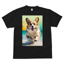 Tシャツ メンズ キッズ 犬ファン 半袖 春夏 犬柄 プリント カジュアル かわいい 人間用 フィットネス ダンス ビーチ コーギー 海 夏 休暇