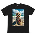 Tシャツ メンズ キッズ 犬ファン 半袖 春夏 犬柄 プリント カジュアル かわいい 人間用 フィットネス ダンス ビーチ ゴールデンレトリバー 海 雲 アロハシャツ(4)