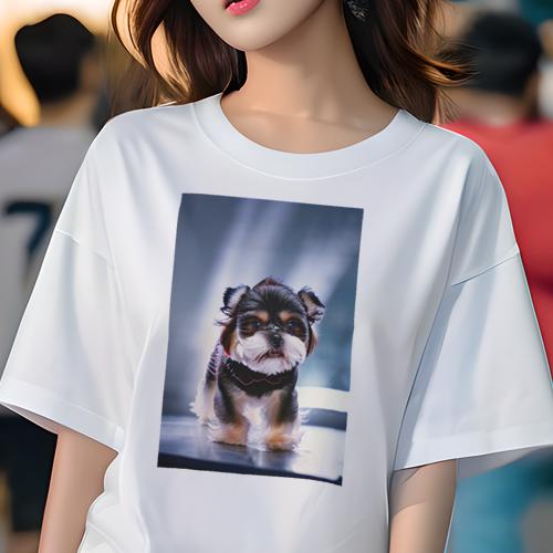 Tシャツ レディース 犬ファン 半袖 春夏 犬柄 プリント カジュアル かわいい 人間用 フィットネス ダンス シーズー Tシャツ レディース 犬ファン 半袖 春夏 犬柄 プリント カジュアル かわいい 人間用 フィットネス ダンス シーズー