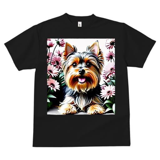 Tシャツ レディース 犬ファン 半袖 春夏 犬柄 プリント カジュアル かわいい 人間用 フィットネス ダンス 花 ヨークシャーテリア