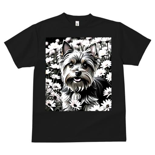 Tシャツ レディース 犬ファン 半袖 春夏 犬柄 プリント カジュアル かわいい 人間用 フィットネス ダンス 花 ヨークシャーテリア デイジー