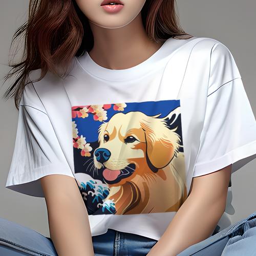 Tシャツ レディース 犬ファン 半袖 春夏 犬柄 プリント カジュアル かわいい 人間用 フィットネス ダン..
