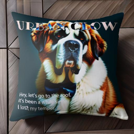 犬 セントバーナード ペット 動物 肖像画 クッションカバー 45×45cm アニマル柄 おしゃれ 可愛い クッション本体付き 正方形 犬ファン